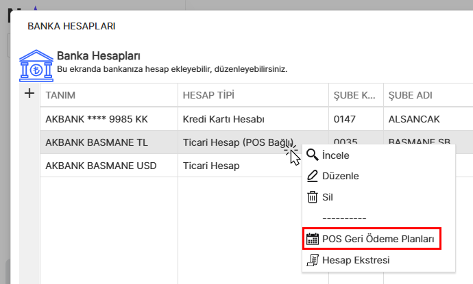 POS Geri Ödeme Planları Seçeneği