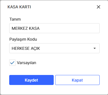 Kasa Kartı