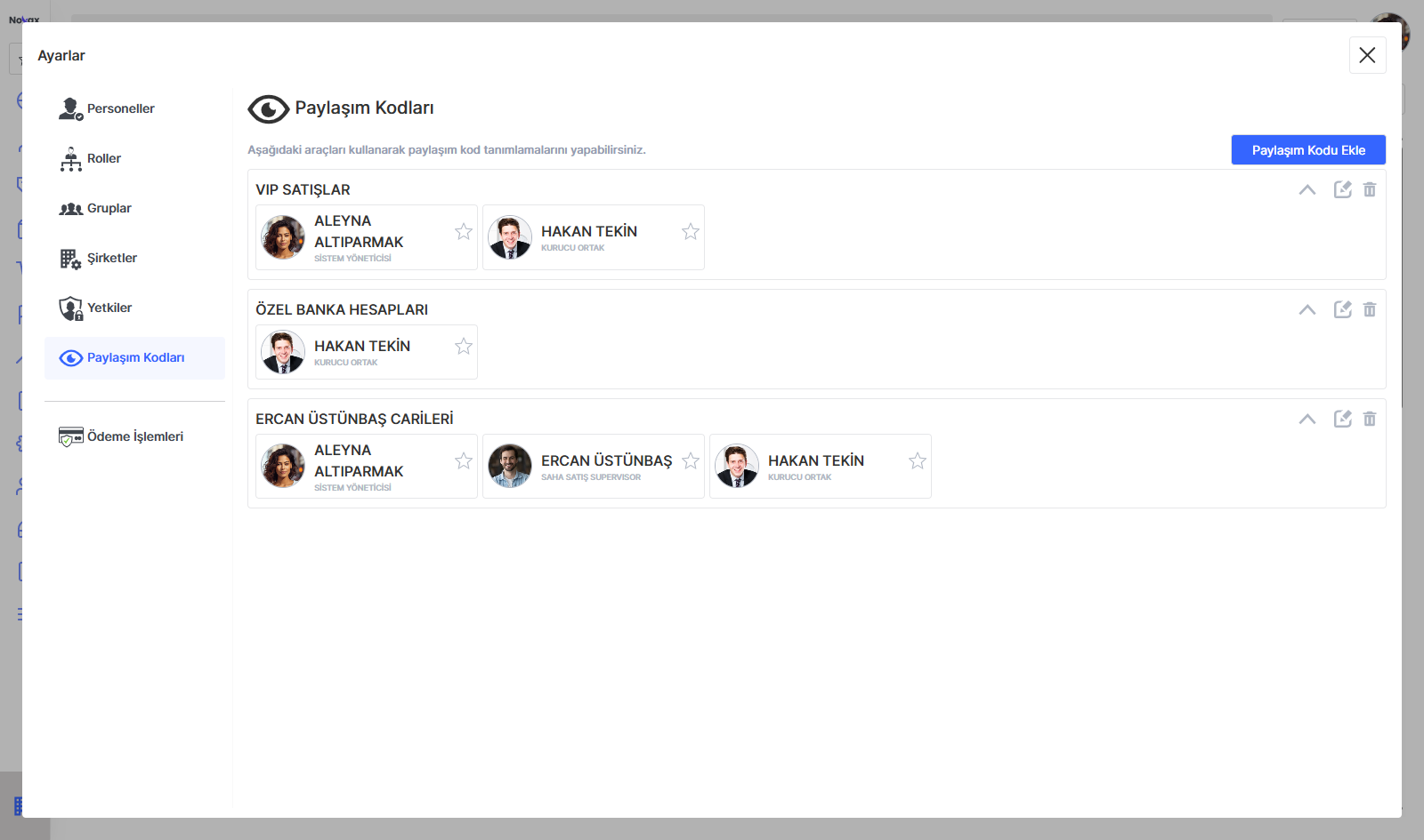 Paylaşım Kodları Listesi